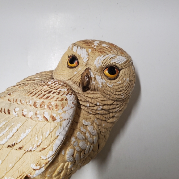 Vintage Chalkware Snowy Owl Wall Hanging Legend Products 1982 Made in England - Picture 2 of 9